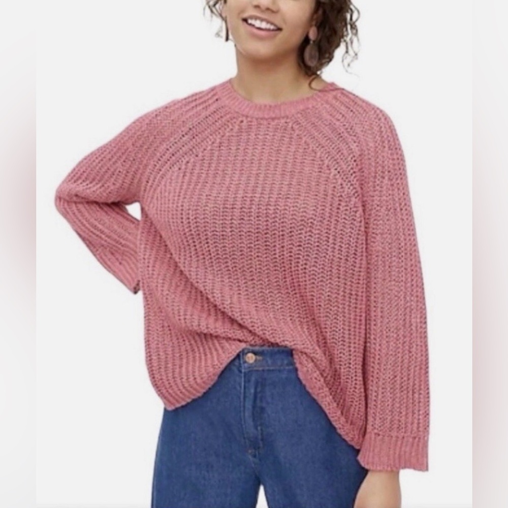 J Crew Relaxed-Fit Linen Beach Sweater Weathered Rose Size Medium